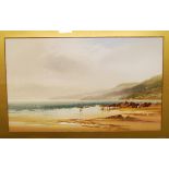 John Shapland (1865-1929) - Beach scene, watercolour, signed lower right, 27 x 45cm