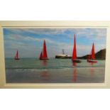 Sue Lord - Redwing setting sail by Banjo Pier, Looe, limited edition print; and Keel Duffy -