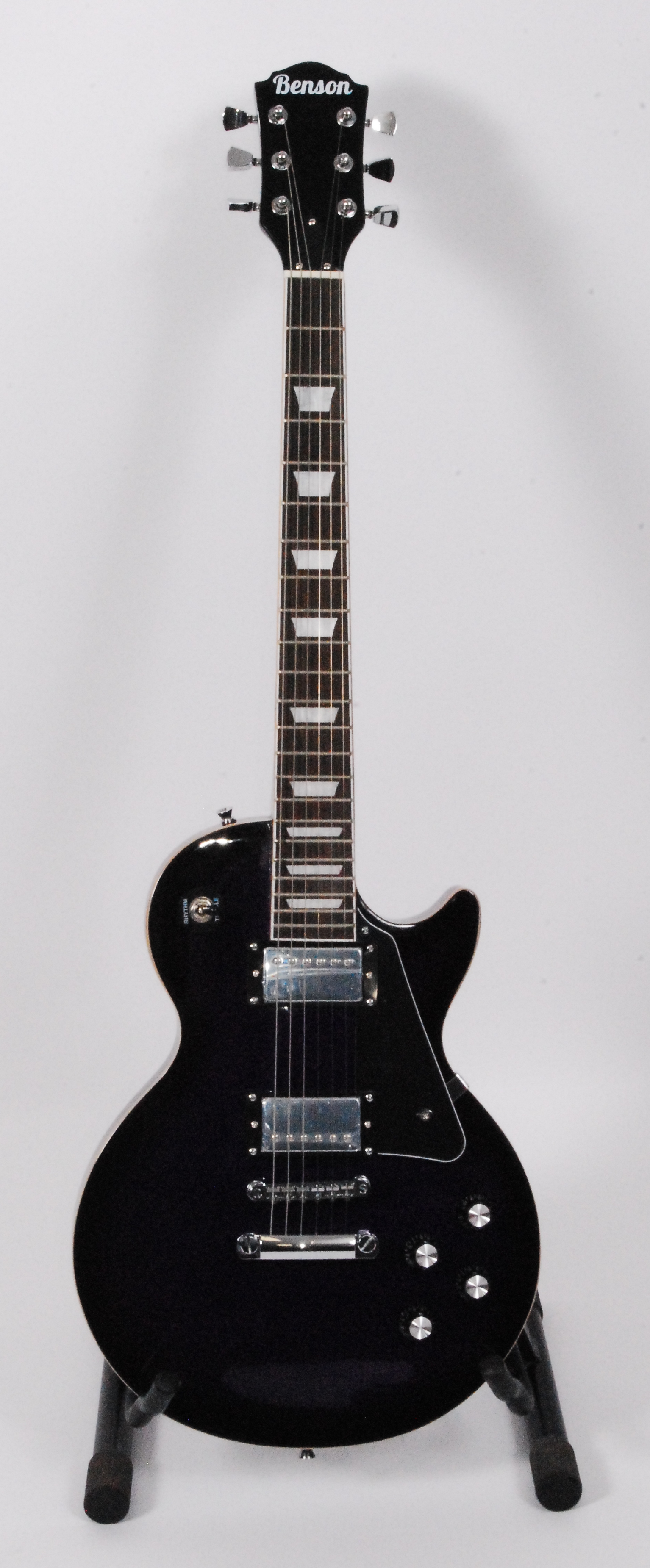 A Benson Les Paul style electric guitar, in purple,