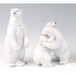 A Royal Copenhagen porcelain model of a Polar Bear, in standing pose, printed backstamp and numbered