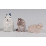 A Royal Copenhagen porcelain model of Guinea Pig, printed backstamp and numbered 250 verso, h.9cm;