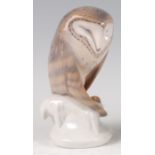 A Royal Copenhagen porcelain model of a Barn Owl, designed by Christian Thomsen, printed