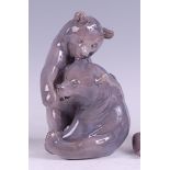 A Royal Copenhagen porcelain model of a pair of brown bear cubs, in playful pose, printed backstamp,