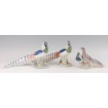 A pair of Royal Copenhagen porcelain models of Asiatic Pheasants, each in typical perched pose,