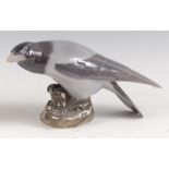 A Royal Copenhagen porcelain model of a Hooded Crow, printed backstamp and numbered 365 verso, h.