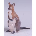 A Royal Copenhagen porcelain model of a kanagroo, printed backstamp and numbered 5154 verso,