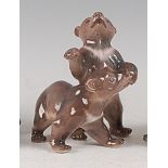 A Dahl Jensen Copenhagen porcelain model of two Brown bear cubs, printed backstamp and numbered 1344