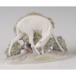 A Royal Copenhagen porcelain model of a Deer, in the Art Deco taste, printed backstamp and