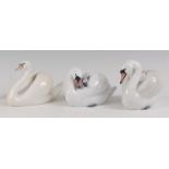 A Royal Copenhagen porcelain model of Swan, printed backstamp, numbered 359 and monogrammed PM