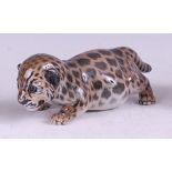 A Royal Copenhagen porcelain model of a leopard cub, printed backstamp, numbered 4659 and