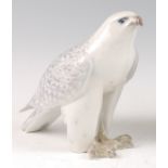 A Royal Copenhagen porcelain model of an Icelandic Falcon, in perched pose, printed backstamp,