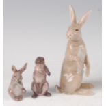 A Bing & Grondhal porcelain model of a seated Hare, printed backstamp and numbered 2080 verso, h.