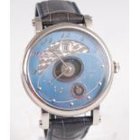 A gent's Martin Braun steel cased Heliozentric wristwatch, numbered 042 Dubai, having Arabic