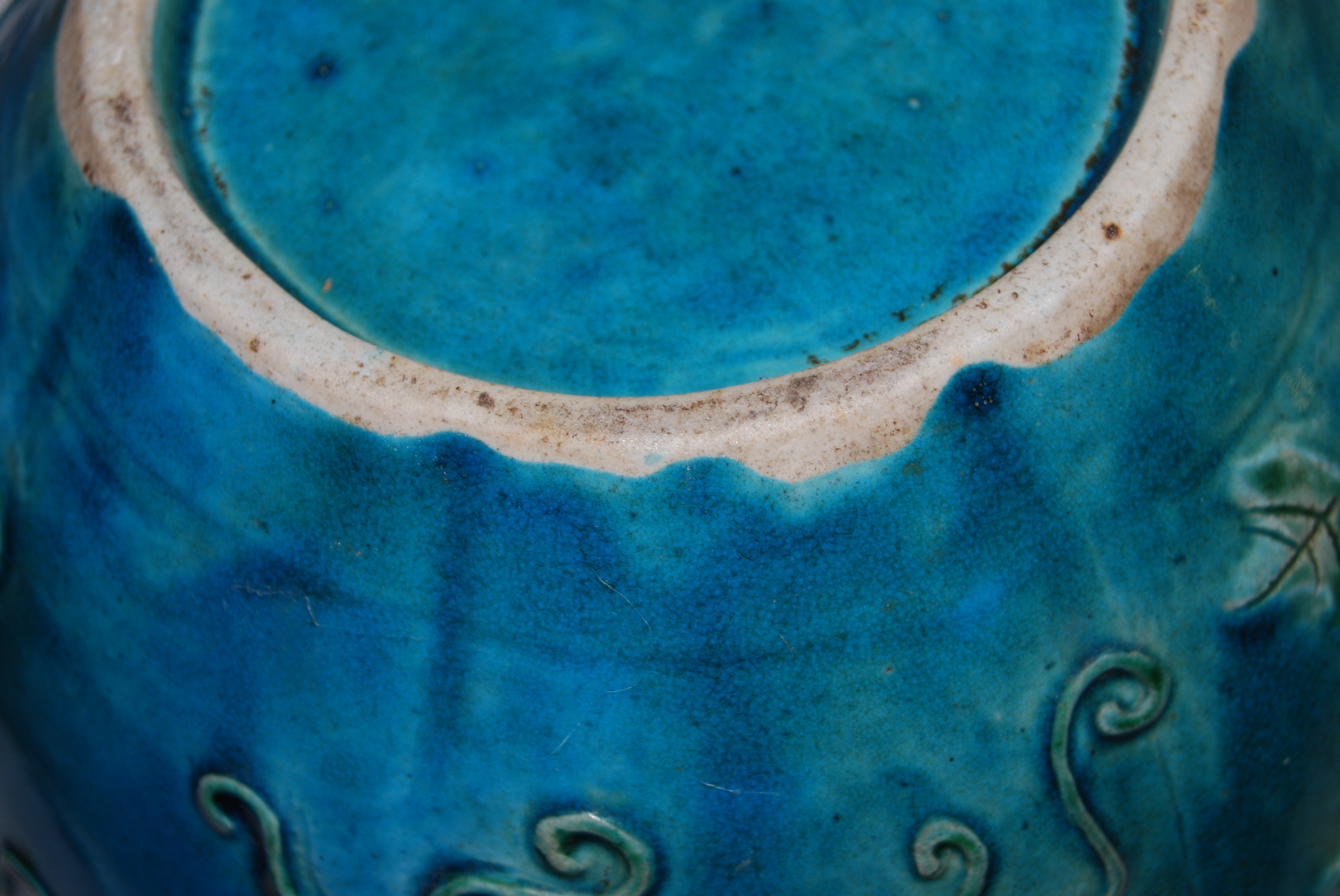 A 19th century Chinese ginger jar and cover, the turquoise ground applied with trailing flowers, - Image 16 of 19