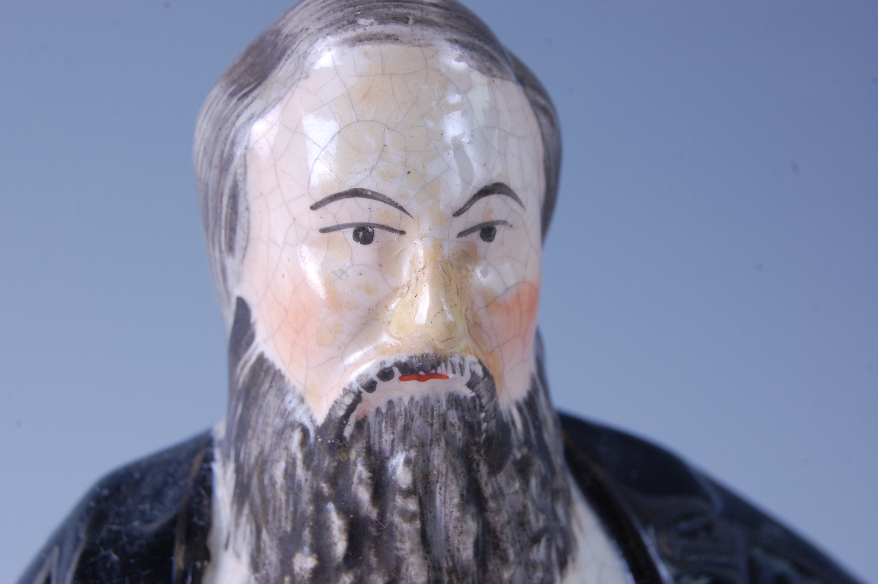 A Victorian Staffordshire flatback figure of American Evangelist Dwight L Moody, in standing pose, - Image 4 of 8