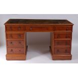 A Victorian mahogany twin pedestal kneehole writing desk, by James Winter & Son of Wardour Street,