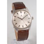 A gentleman's mid 20 th century Omega manual wristwatch , the round dial with brushed satin finish