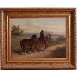Thomas Smythe (1825-1907) - Traveller with horses in a landscape, oil on canvas, signed lower