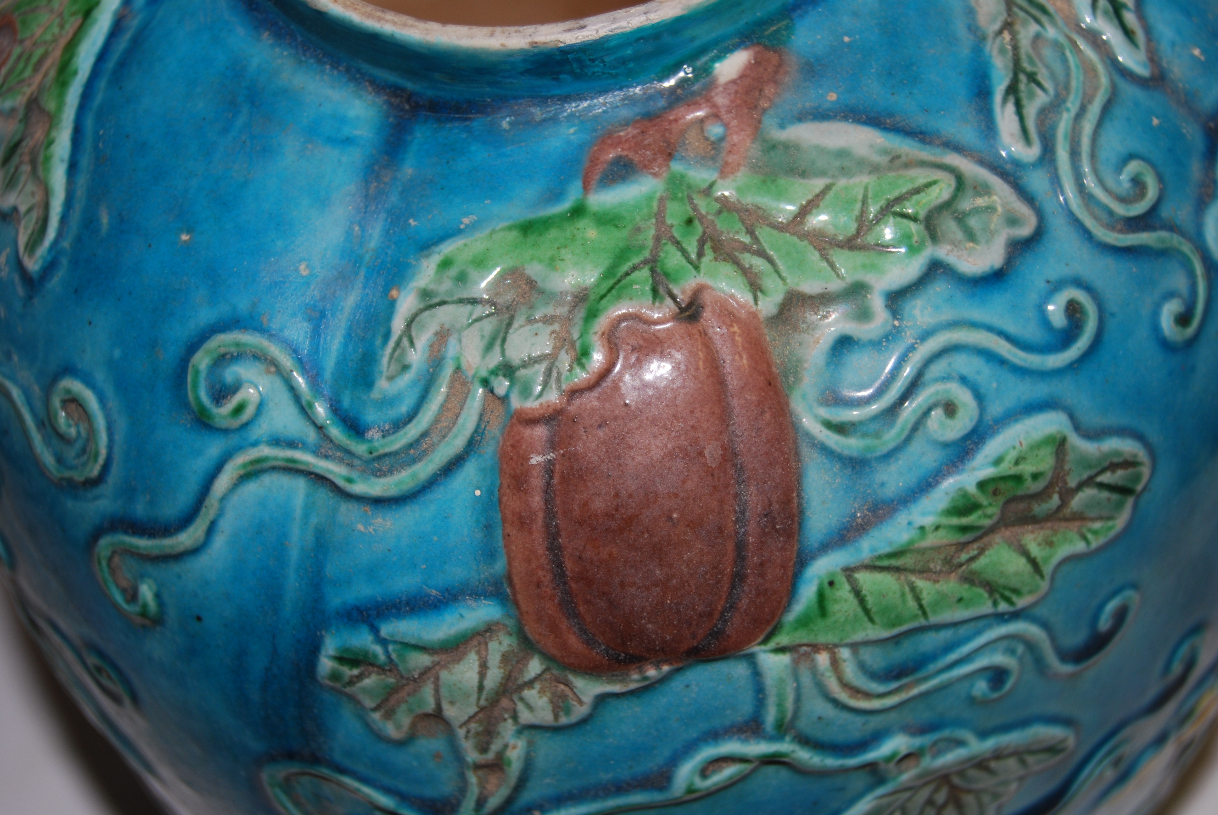 A 19th century Chinese ginger jar and cover, the turquoise ground applied with trailing flowers, - Image 10 of 19