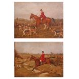Henry Frederick Lucas-Lucas (1848-1943) - Pair; Hunting scenes, oil on canvas, each signed lower
