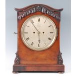 Brown of Maidstone - a Victorian mahogany bracket clock, the case with applied acanthus leaf
