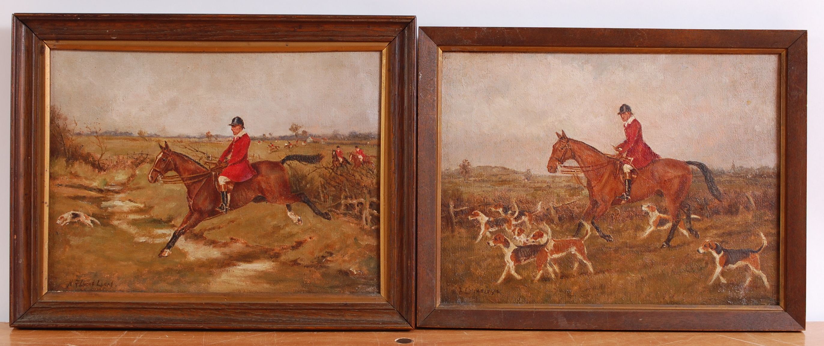 Henry Frederick Lucas-Lucas (1848-1943) - Pair; Hunting scenes, oil on canvas, each signed lower - Image 2 of 4