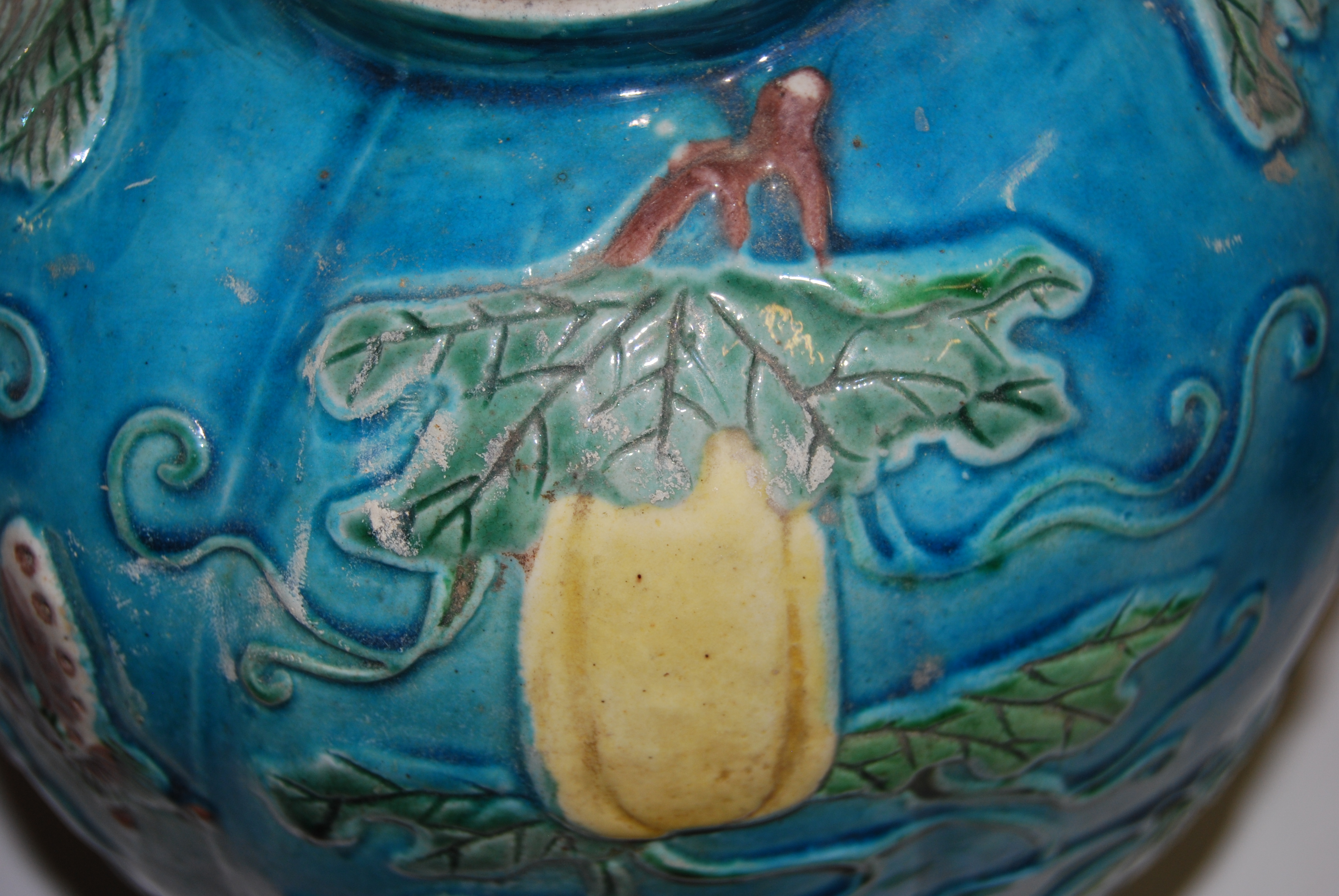 A 19th century Chinese ginger jar and cover, the turquoise ground applied with trailing flowers, - Image 8 of 19