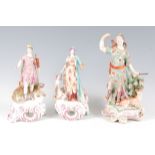 A pair of early 19th century English porcelain allegorical figures, emblematic of America and