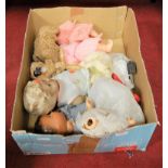 Assorted composition dolls, small bears etc