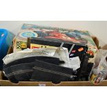 A box of mixed Scalextric to include Scalextric Super Speed boxed set
