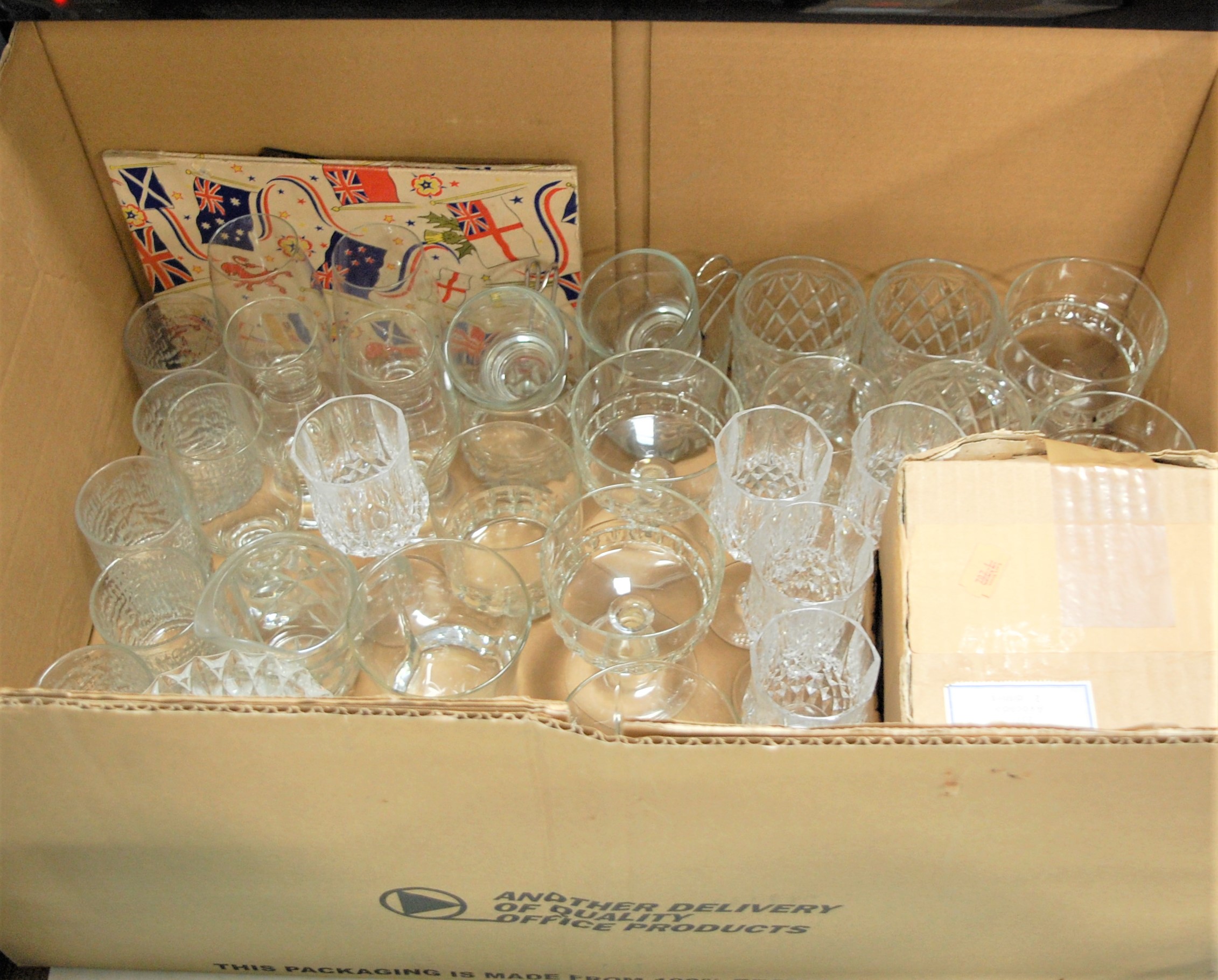 A collection of cut and pressed glassware