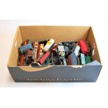 A small tray containing Hornby Dublo locomotives and rolling stock for spares/repair (a/f)