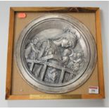 A cased 20th century silver roundel modelled from the Chellini Madonna bronze, sculpted by Donatello