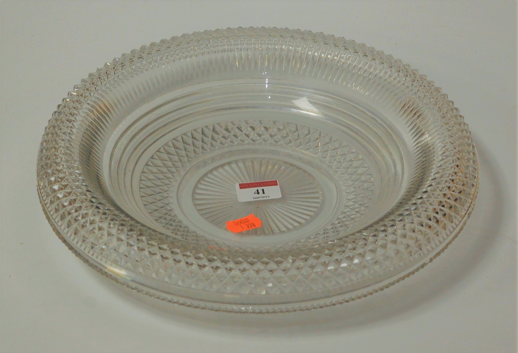 A late Georgian cut glass shallow bowl, dia. 31cm