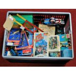 One box of toys containing various Action Man accessories, Britains horse roller, various tin