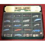 Lledo Days Gone by wall case with 20 mixed vehicles