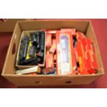 One box containing a quantity of Triang 00 gauge railway to include various locos and tenders, boxed