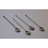 A set of four mid 20th century American sterling silver iced tea spoons, length 15cm