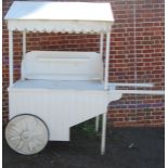 A hand made white painted twin handled Vendor's Cart, in the Victorian taste, height 210cm,