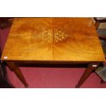 An early 20th century walnut and beech rectangular side table, together with a Victorian mahogany
