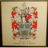 The Arms of the Borough of Bury St Edmunds, acrylic on board, 77x77cm