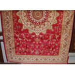 A contemporary red ground Keshan carpet, 230 x 150cm
