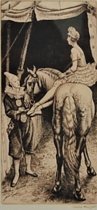 Dame Laura Knight (1877-1970) - The Rosinbacks, etching, signed in pencil to the margin, 26 x 12.