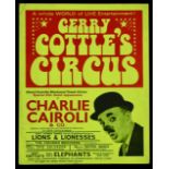 Gerry Cottle’s circus poster, 1970’s starring Charlie Cairoli plus cut-out model (2)
