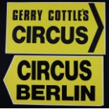 Circus posters – Gerry Cottle, Cottle and Austen’s, Cottle Sisters plus direction arrows (9)