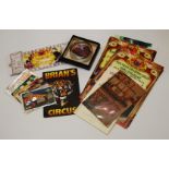 A collection of circus related items, to include leaflets, ephemera, photographs, BT phone cards,