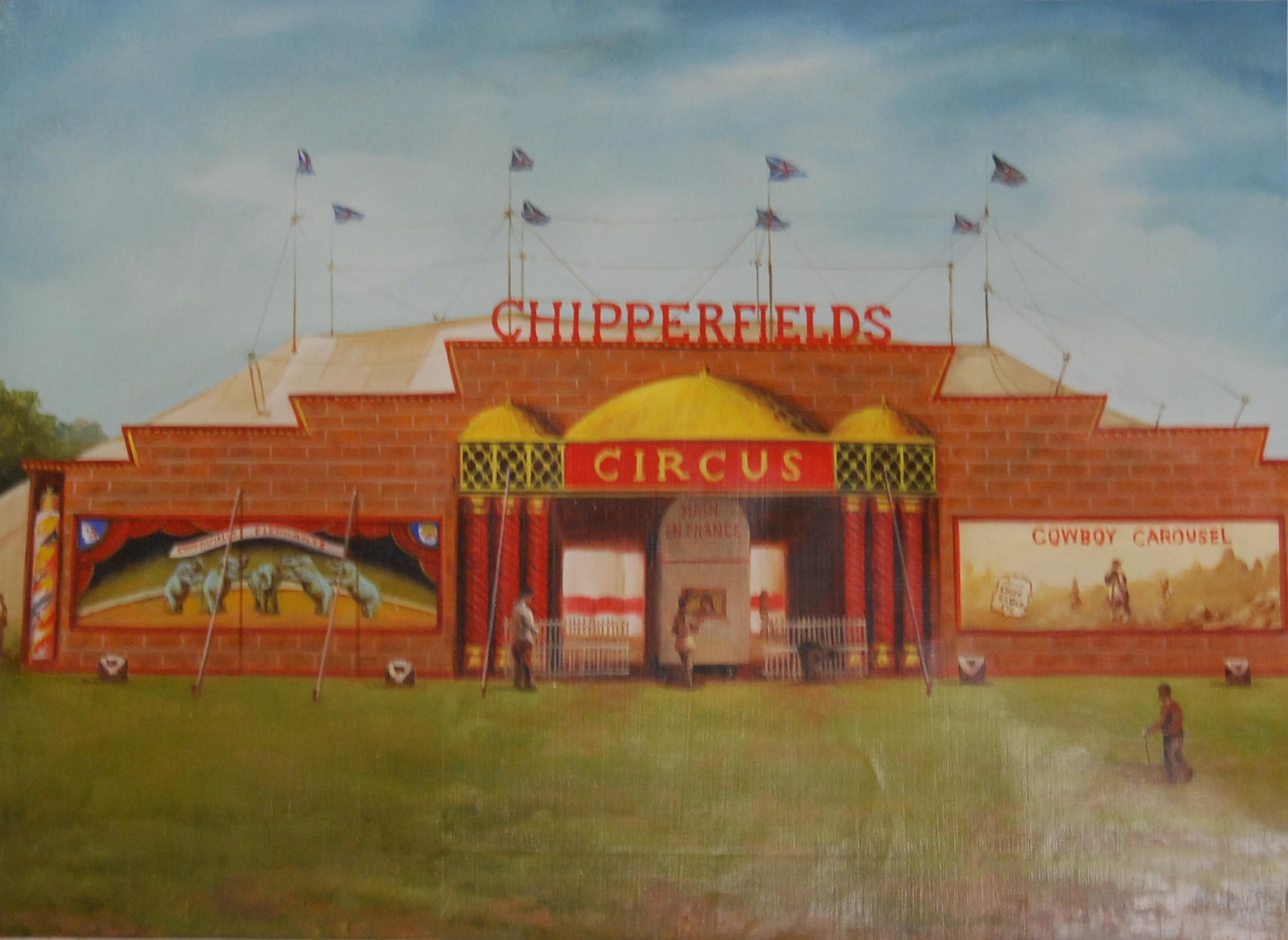 Thong Sen, (20th century), Chipperfield's Circus, signed lower right, oil on canvas, 43 x 59cm,