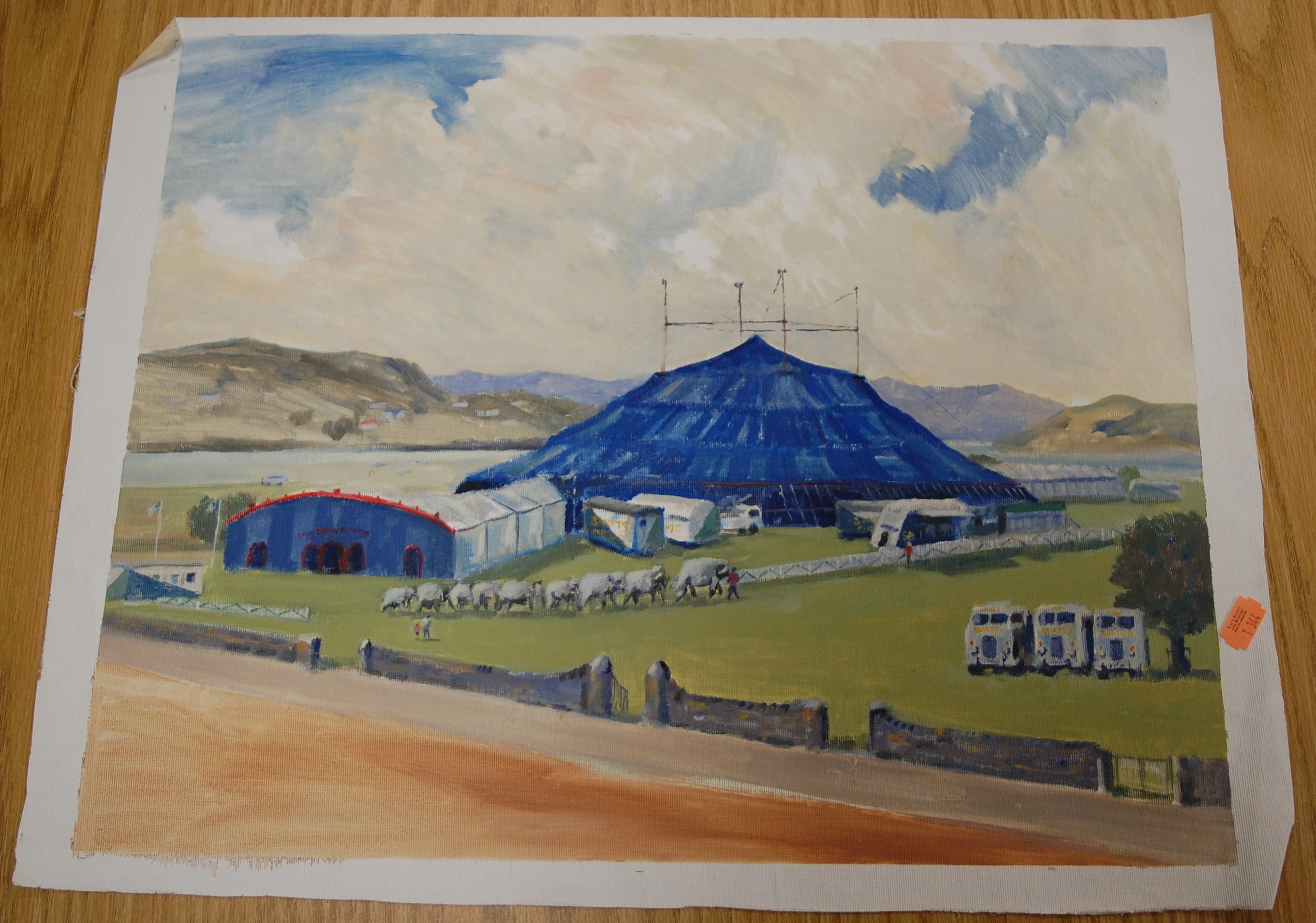 Thong Sen, (20th century), Boswell-Wilkie Circus, signed lower right, oil on canvas, 19 x 59cm, - Image 2 of 2