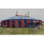 Stewart J. Waghorn ARCA - Zippo's Circus Big Top, Streatham Common, August 1995, watercolour with