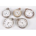 A lady's continental silver cased open faced pocket watch, having a jewelled white enamel dial and